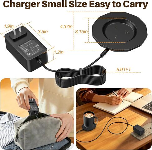 Mug Charger for Temperature Control Smart Mug 2 and 1 Coffee Cup Warmer Charging Coaster 2 Replacement Dock Base Compatible with Wireless Warmer Cup Accessories in Kuwait