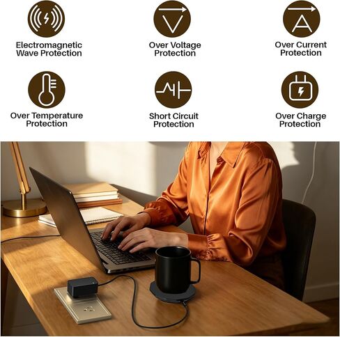 Mug Charger for Temperature Control Smart Mug 2 and 1 Coffee Cup Warmer Charging Coaster 2 Replacement Dock Base Compatible with Wireless Warmer Cup Accessories in Kuwait