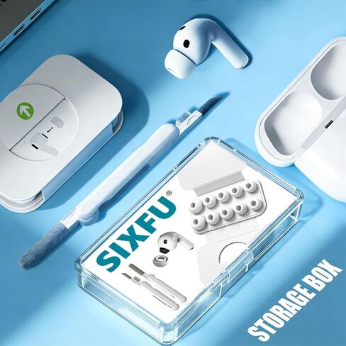 5 أحجام من أطراف الأذن من SIXFU متوافقة مع AirPod Pro 3 مع ملحقات مجموعة التنظيف وصندوق تخزين محمول، تصميم ناعم، يمكن ارتداؤها بدون ألم وشاشة حماية من الغبار الكثيفة (XXS/XS/S/M/L) - أبيض in Kuwait