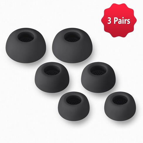أطراف أذن من السيليكون من Geiomoo لسماعات Samsung Galaxy Buds 4 Pro، وSamsung Galaxy Buds 3 Pro، وسادات أذن بديلة (رمادي داكن، S/M/L) in Kuwait