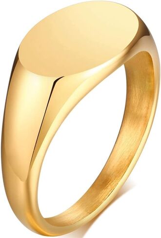 Jude Jewelers Stainless Steel Classical Simple Plain Oval Shape Signet Style Pinky Wedding Statement Promise Anniversary Ring in Saudi Arabia
