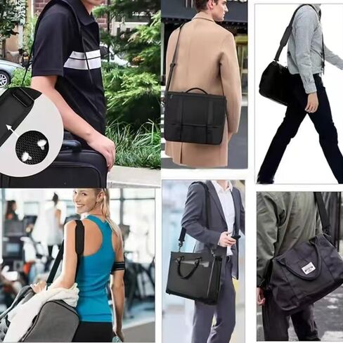 Shoulder Straps Replacement Adjustable Strap for Laptop Case Briefcase Handbag Camera Bag Pet Bag Water Bottle Carrier Sling Bag (Black 2Pcs) in Kuwait