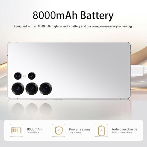 C25 Ultra 5G Unlocked Smartphone, 8GB+256GB, Android 14, Built in Pen, 8000mAh Long Battery Life Smartphone, 6.9" HD Screen Unlocked Cell Phone, 72MP+108MP Dual Camera/Dual SIM (Silver) in Saudi Arabia