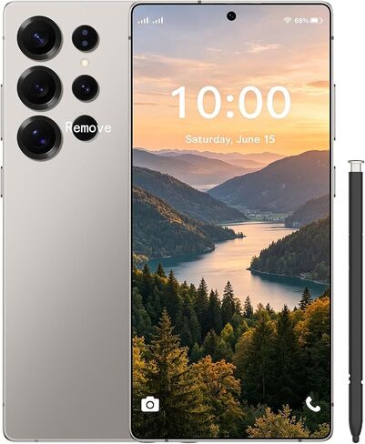 C25 Ultra 5G Unlocked Smartphone, 8GB+256GB, Android 14, Built in Pen, 8000mAh Long Battery Life Smartphone, 6.9" HD Screen Unlocked Cell Phone, 72MP+108MP Dual Camera/Dual SIM (Silver) in Saudi Arabia