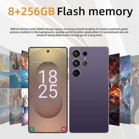C25 Ultra 5G Unlocked Smartphone, 8GB+256GB, Android 14, Built in Pen, 8000mAh Long Battery Life Smartphone, 6.9" HD Screen Unlocked Cell Phone, 72MP+108MP Dual Camera/Dual SIM (Silver) in Saudi Arabia