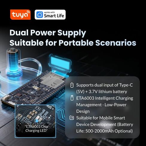 لوحة تطوير Tuya T5AI-Core، WiFi + Bluetooth 5.4 AI Voice Core Kit مع معالج ARM Cortex-M33 480 ميجا هرتز، ميكروفون ومكبر صوت مدمج، دعم طاقة USB والبطارية للنماذج الأولية للأجهزة الذكية IoT in Kuwait