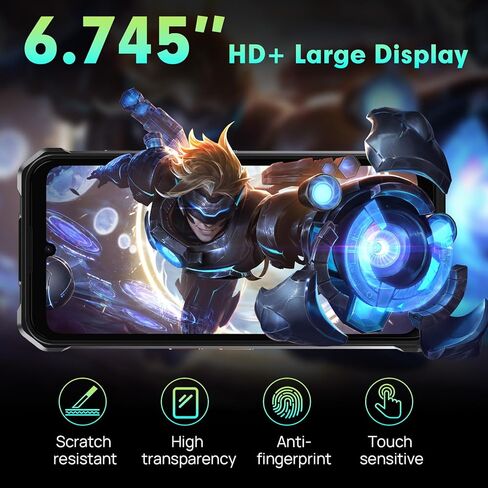 FOSSIBOT F110L 8GB+128GB +2TB هاتف اتصال متين غير مقفل، هاتف ذكي 10000 مللي أمبير في الساعة يعمل بنظام Android 15، هاتف بصوت عالٍ 128 ديسيبل، كاميرا 6.745 بوصة 50 ميجابكسل هاتف مقاوم للماء ثنائي شريحة الاتصال/إضاءة تخييم (2026 برتقالي) in Kuwait