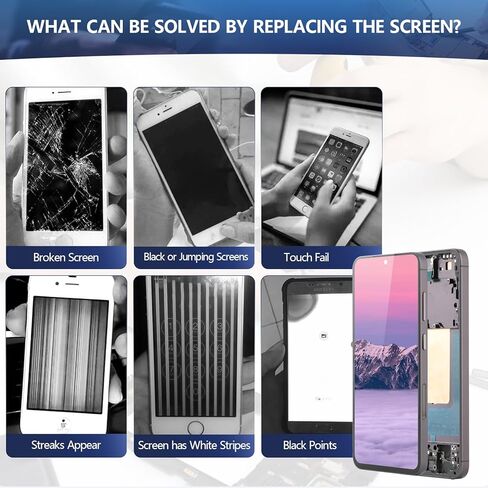 شاشة OLED لهاتف Samsung Galaxy S24 Plus بديل لشاشة Samsung Galaxy S24+ SM-S926U شاشة LCD تعمل باللمس مجموعة رقمية مع أدوات (مع دعم الإطار لبصمة الإصبع) in Kuwait