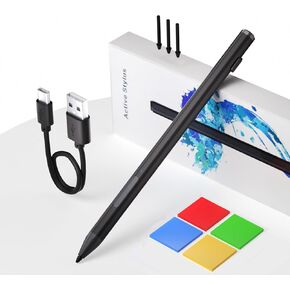 قلم Surface - قلم لجهاز Surface Pro 12/11/10/X/9/8/7/7+/6/5/Go 3/Go 2/Book/Laptop 5/Studio 2 مزود بـ 4 سنون، 4096 قلم لمس لحساسية الضغط ورفض راحة اليد وقابل لإعادة الشحن in Kuwait