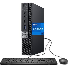 كمبيوتر Dell OptiPlex 7060 Mini PC، Intel Core i7-8700T، ذاكرة الوصول العشوائي 8 جيجابايت، 256 جيجابايت SSD، الماوس ولوحة المفاتيح، 7060 Micro Desktop، Windows 11 Pro (متجدد) in Kuwait