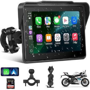 شاشة CarPlay للدراجات النارية مقاس 7 بوصات، شاشة GPS مقاومة للماء للدراجات النارية، CarPlay اللاسلكي وAndroid Auto Para Moto، بلوتوث مزدوج، شاشة لمس، مشاركة الموسيقى Siri (7 بوصات CarPlay اللاسلكية) (تركيب مزدوج) in Kuwait