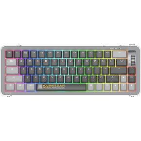 YUNZII Y68 65% Hot Swappable Wireless Mechanical Keyboard with RGB Backlight, Double Shot PBT Keycaps for Gamers/Mac/Win (Gateron Pro Brown,Y68 Black) in Kuwait