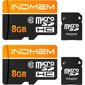 بطاقة Micro SD سعة 8 جيجابايت مع محول SD وبطاقة TF عالية السرعة وبطاقة UHS-I C10 U1 Micro SD عالية الدقة للكمبيوتر اللوحي/الطائرة بدون طيار/الكاميرا/صوت السيارة/كاميرا الحركة in Kuwait