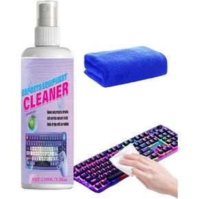 Computer Screen Cleaner | 120ml Gentle Universal Dust Remover with Wipe | TV Screen Cleaner Spray Bottle,for Keyboard Mouse Headphones Monitor Phones Car in Kuwait
