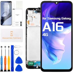 استبدال شاشة Incell لجهاز Samsung Galaxy A16 4G LCD لشاشة Galaxy A16 4G LCD التي تعمل باللمس مع مجموعة أدوات إصلاح SM-A165B SM-A165P (أسود مع إطار، وليس لـ A16 5G) in Kuwait