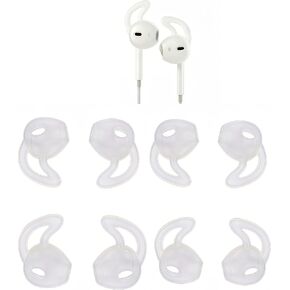 Ear Gel for iPhone EarPods, Anti-Slip Soft Silicone Replacement Earbud Tips, 4 Pairs Sport Ear Hooks Covers for iPhone 7/6s/6 Plus/5s/5c/SE,Clear Ear Buds Tips for Wired Earphone in Kuwait