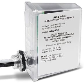 واقي زيادة التيار HVAC لـ AG3000 120/240 فولت، واقيات زيادة التيار بالمنزل، واقي زيادة التيار المتردد، جهاز حماية عالمي ضد زيادة التيار، حاوية مقاومة للماء in Kuwait