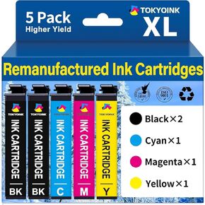 TOKYOINK 232XL Ink Cartridges Combo Pack Remanufactured Replacement for 232 Ink Cartridge 232 XL T232XL for WF-2930, WF-2950, XP-4200, XP-4205 Printer Ink (2 Black, Cyan, Yellow, Magenta 5 Pack) in Kuwait