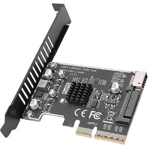 بطاقة GOWENIC PCIE USB 3.2، بطاقة توسيع من النوع E Front Type C 20Gbps PCIe إلى USB 3 Serial ATA 15 PIN، متوافقة مع X4 X8 X16 in Kuwait