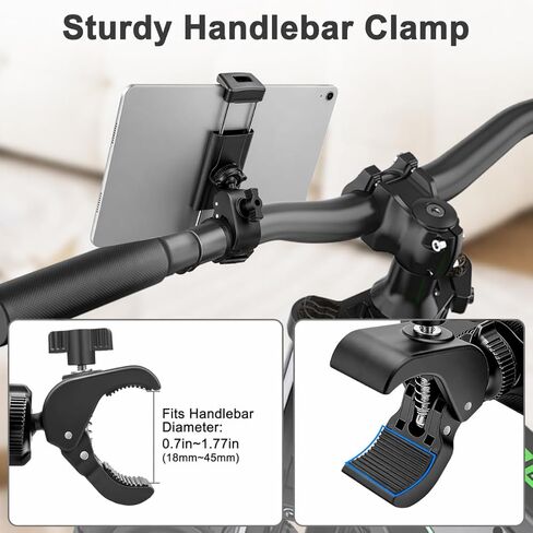 EEEKit Exercise Bike Tablet Holder, Spin Bike Tablet Holder Mount, 360° Adjustable Handlebar Stand, Compatible with IPad, and 4-13Inch Devices, for Stationary Bicycle, Treadmill, Microphone Stand in Kuwait