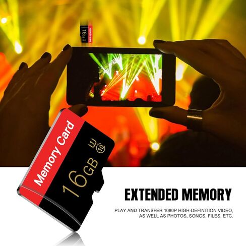 2 Pack Micro Memory Card 16 GB with Adapter, C10/U1/UHS-I/A1 TransFlash Card, TF Card for Smartphone, Tablet, Camera, Drone, Personal Computer (Red 64GB*2) in Kuwait
