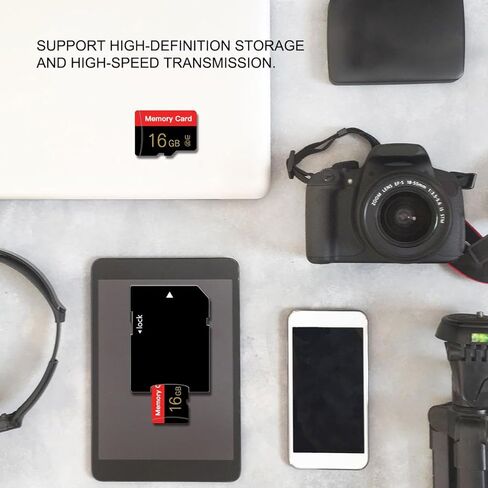 2 Pack Micro Memory Card 16 GB with Adapter, C10/U1/UHS-I/A1 TransFlash Card, TF Card for Smartphone, Tablet, Camera, Drone, Personal Computer (Red 64GB*2) in Kuwait