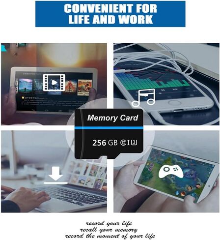 Memory Card 256GB Mini TF Card Ultra High Speed Smart Card for Android Phones,Action Camera,Tablets Expanded Storage in Kuwait