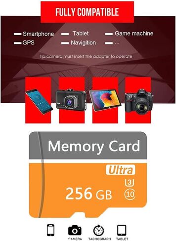 Memory Card 256GB Mini TF Card Ultra High Speed Smart Card for Android Phones,Action Camera,Tablets Expanded Storage in Kuwait