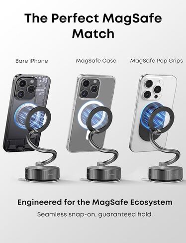 حامل هاتف لسيارتك من أجل Magsafe، [ذراع طويل جدًا 4 بوصات] حامل سيارة قابل للتمديد للزجاج الأمامي للوحة القيادة، وحوامل السيارات للهاتف الخلوي المتوافقة مع iPhone 17 16 15 14 13 12 Pro Max Plus in Kuwait