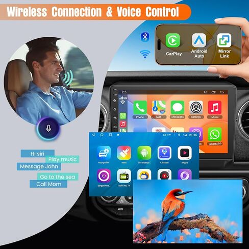 Car Radio for Jeep Wrangler JL 2018-2021 & Gladiator JT 2020-2021, 6+128GB Android 15 Car Stereo Support Wireless Carplay & Android Auto Bluetooth Voice Control/DSP/EQ/FM WiFi Backup Camera in Saudi Arabia