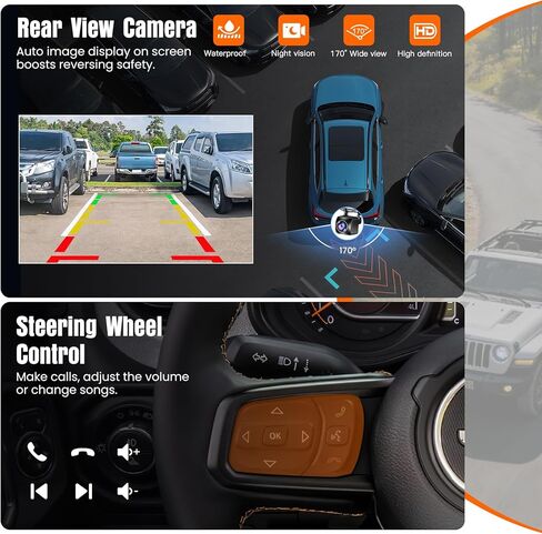 Car Radio for Jeep Wrangler JL 2018-2021 & Gladiator JT 2020-2021, 6+128GB Android 15 Car Stereo Support Wireless Carplay & Android Auto Bluetooth Voice Control/DSP/EQ/FM WiFi Backup Camera in Saudi Arabia