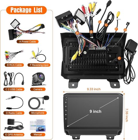 Car Radio for Jeep Wrangler JL 2018-2021 & Gladiator JT 2020-2021, 6+128GB Android 15 Car Stereo Support Wireless Carplay & Android Auto Bluetooth Voice Control/DSP/EQ/FM WiFi Backup Camera in Saudi Arabia