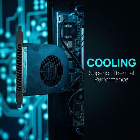 مروحة تبريد وحدة المعالجة المركزية الداخلية PCI Slot Blower 4-Pin 12V - مروحة تبريد عالية التدفق لحالة الكمبيوتر وبطاقة الفيديو، 2500 دورة في الدقيقة 28CFM تصميم منخفض الضوضاء in Kuwait