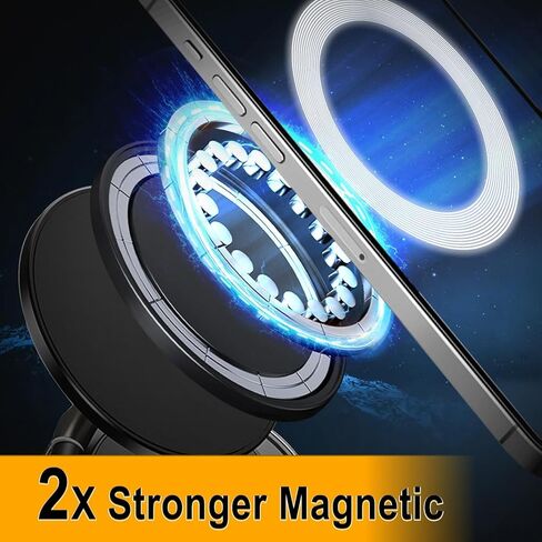Upgraded Vacuum Magnetic Car Phone Holder for MagSafe, 360° Rotation, 96LBS Ultra Suction Cup Mount for iPhone & Android, Car/Gym/Mirror in Kuwait