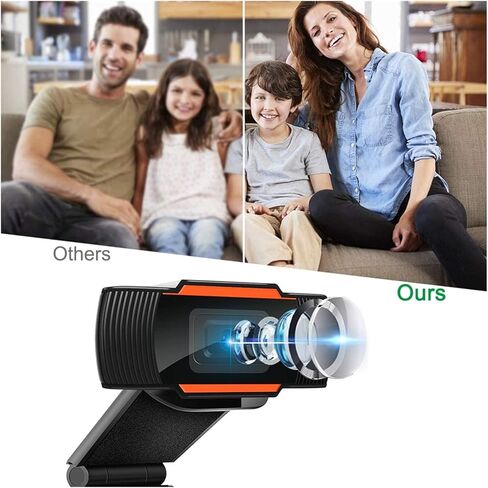 كاميرا ويب كاميرا مؤتمرات الفيديو 1080P Full HD USB كاميرا ويب مع ميكروفون USB التوصيل والتشغيل مكالمات الفيديو HD كاميرا ويب للكمبيوتر الشخصي والكمبيوتر المحمول والبث عبر الإنترنت (اللون: برتقالي 1080P(2MP)) in Kuwait
