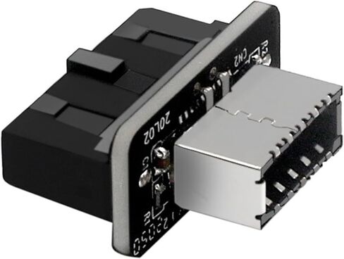 محول Usb3.0 19pin إلى النوع E، رأس عمودي 90 درجة للوحة الأمامية، ملحقات الكمبيوتر المكتبي in Kuwait