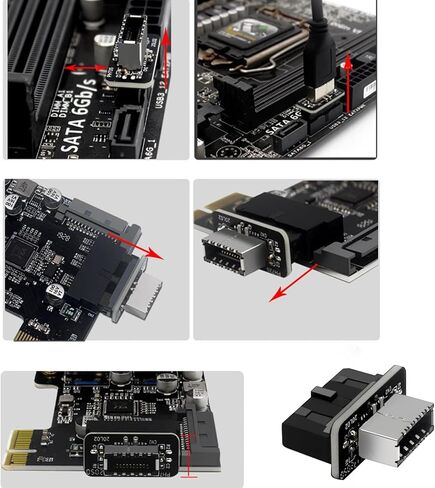 محول Usb3.0 19pin إلى النوع E، رأس عمودي 90 درجة للوحة الأمامية، ملحقات الكمبيوتر المكتبي in Kuwait