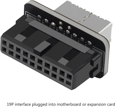 محول Usb3.0 19pin إلى النوع E، رأس عمودي 90 درجة للوحة الأمامية، ملحقات الكمبيوتر المكتبي in Kuwait