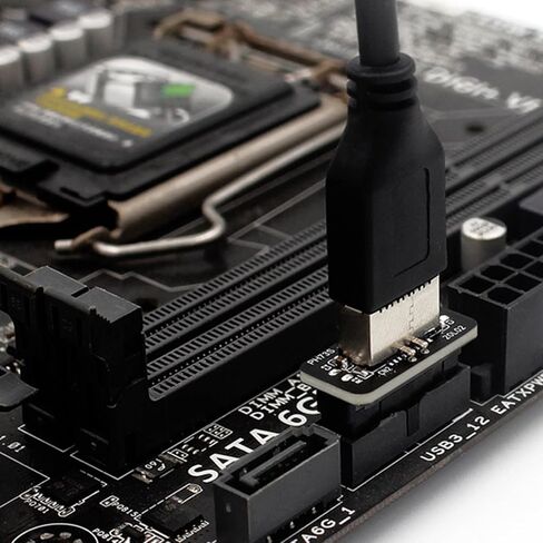 محول Usb3.0 19pin إلى النوع E، رأس عمودي 90 درجة للوحة الأمامية، ملحقات الكمبيوتر المكتبي in Kuwait
