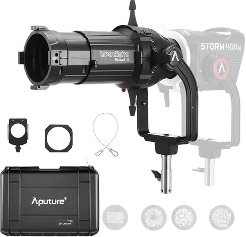 مجموعة عدسات Aputure Spotlight Mount II 36° معدّل عدسة إسقاط بيضاوية متوافقة مع Storm 400x 700x Amaran Halo 600x و300x 200x وRay 360c 660c Bowens Mount LED Light أقل من 800 وات in Kuwait