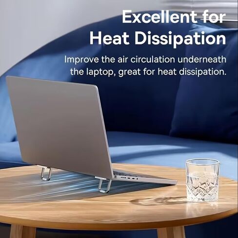 Portable Invisible Foldable Laptop Stand Ergonomic ABS Laptop Holder for 10 to 18 Inch Laptops Tablets and Phones, Compact Desktop Cooling Support Stand for Office Home Travel Use in Kuwait