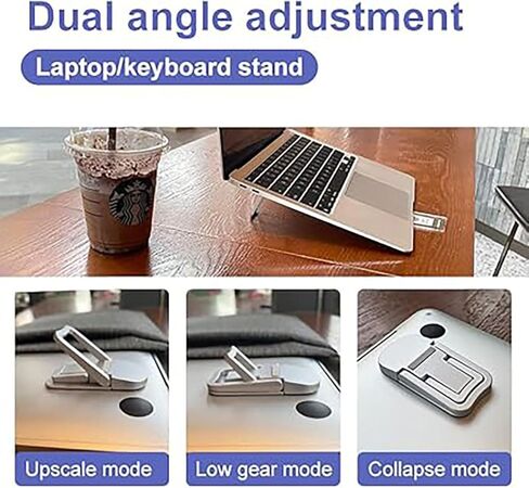 Portable Invisible Laptop Stand for Asus ROG Flow Z13 GZ301 GZ301VF Laptop，Aluminum Alloy Mini Foldable Self-Adhesive Laptop Stand with 2 Adjustable Angles for Desk ﻿ in Kuwait