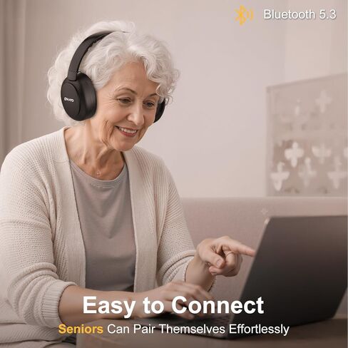 OHAYO Wireless TV Headphones for Seniors with Transmitter Charging Dock, Digital Optical AUX RCA Plug and Play Wireless Headphones for Watching TV, No Audio Delay, 100ft Range, Hearing Impaired Gifts in Kuwait