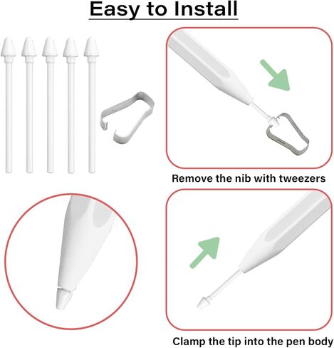 5Pcs Tab S11 S Pen Nibs/Tips Replacement for Samsung Galaxy Tab S11 Stylus Compatible with Galaxy Tab S11 Ultra Pen Tips with Tweezer in Kuwait