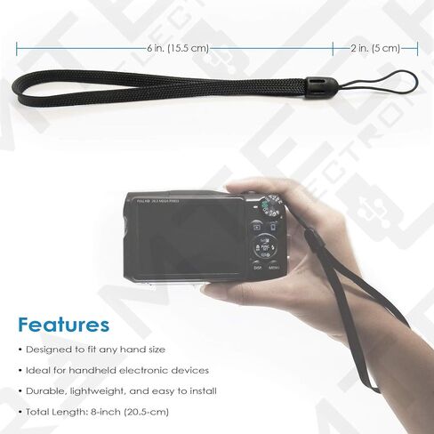 Ramtech Universal Compact Digital Camera Hand Wrist Strap Lanyard, Compatible with Canon PowerShot A, D, ELPH, S, SD, SX Series - WS65 in Kuwait
