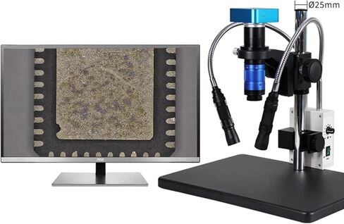 Fiber Optic Microscope Illuminator, with Dual Gooseneck LEDs, 500mm Flexible Light Tube, 6000K Cool Light, Adjustable Aperture for Stereo Zoom Microscopes, Lab Imaging in Kuwait
