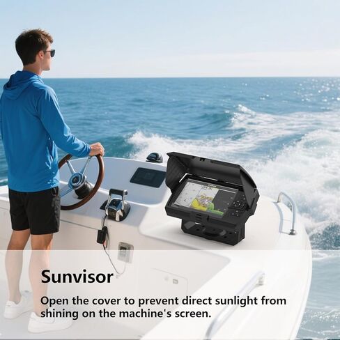 Sun Visor Cover for Garmin Striker Vivid 7cv/7sv & Garmin Striker 7cv/7sv Fish Finder, ABS Protective Screen Glare Shield, Foldable Weather & Sun Protection Shade Cover in Kuwait