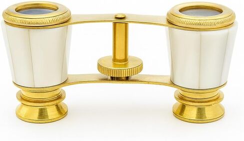 نظارات أوبرا كلاسيكية بمقبض وحقيبة - مناظير عتيقة من عرق اللؤلؤ والنحاس للمسرح والأوبرا والباليه وهواة الجمع in Kuwait