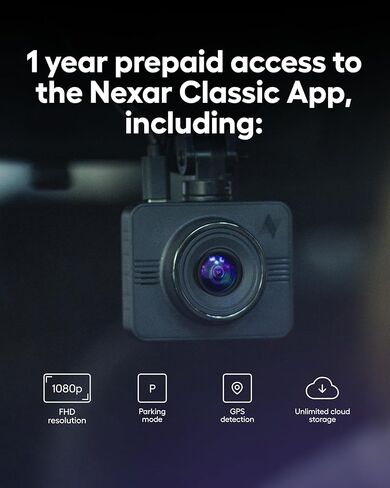 Nexar Rear Dash Cam - يمكن استخدامها فقط عند تجميعها مع Nexar Beam2 Mini أو Beam2 - كاميرا Dash للتخزين السحابي عالية الدقة وغير محدودة للسيارات - تتضمن بطاقة SD سعة 32 جيجابايت in Kuwait