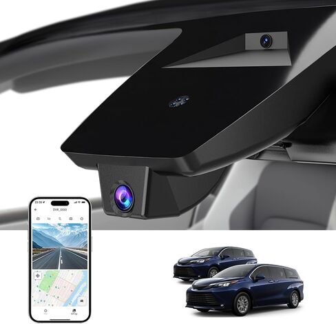 Front 4K Dash Cam for Toyota Sienna 2021 2022 2023 2024 2025 2026 LE Limited XLE Platinum XSE (XL40),OEM-Style, Built-in WiFi & APP,Loop Recording,G-Sensor,64GB in Kuwait